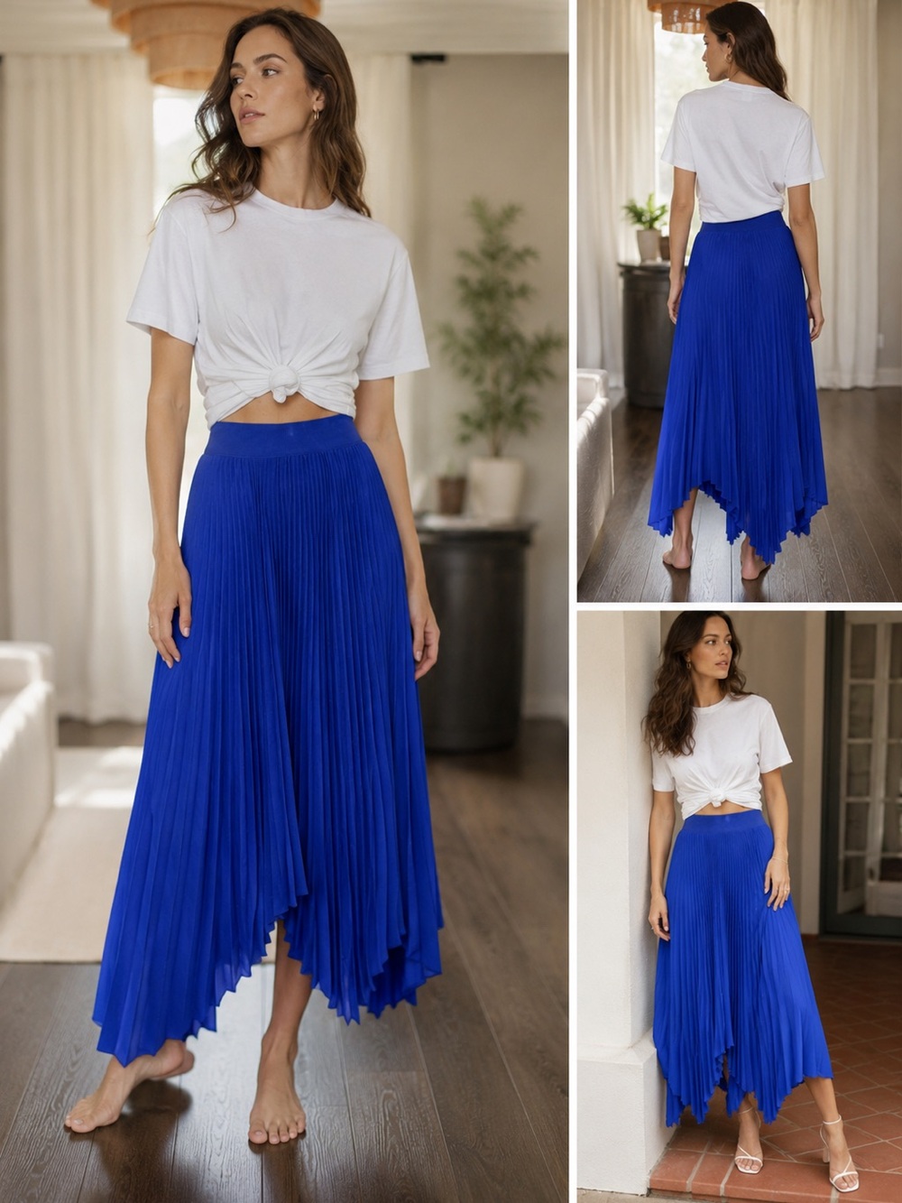 Koryn Asymmetrical Pleated Skirt in Ultramarine
ALICE + OLIVIA